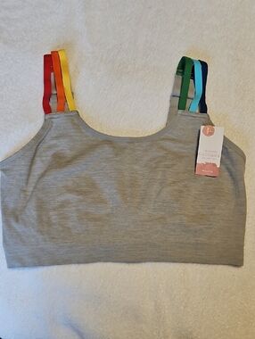 Cacique Grey Bralette with Rainbow Straps
